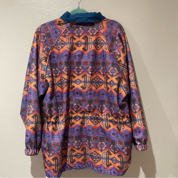 80s Retro Vtg. Reversible Abstract Windbreaker Jacket SM - Picture 8 of 8